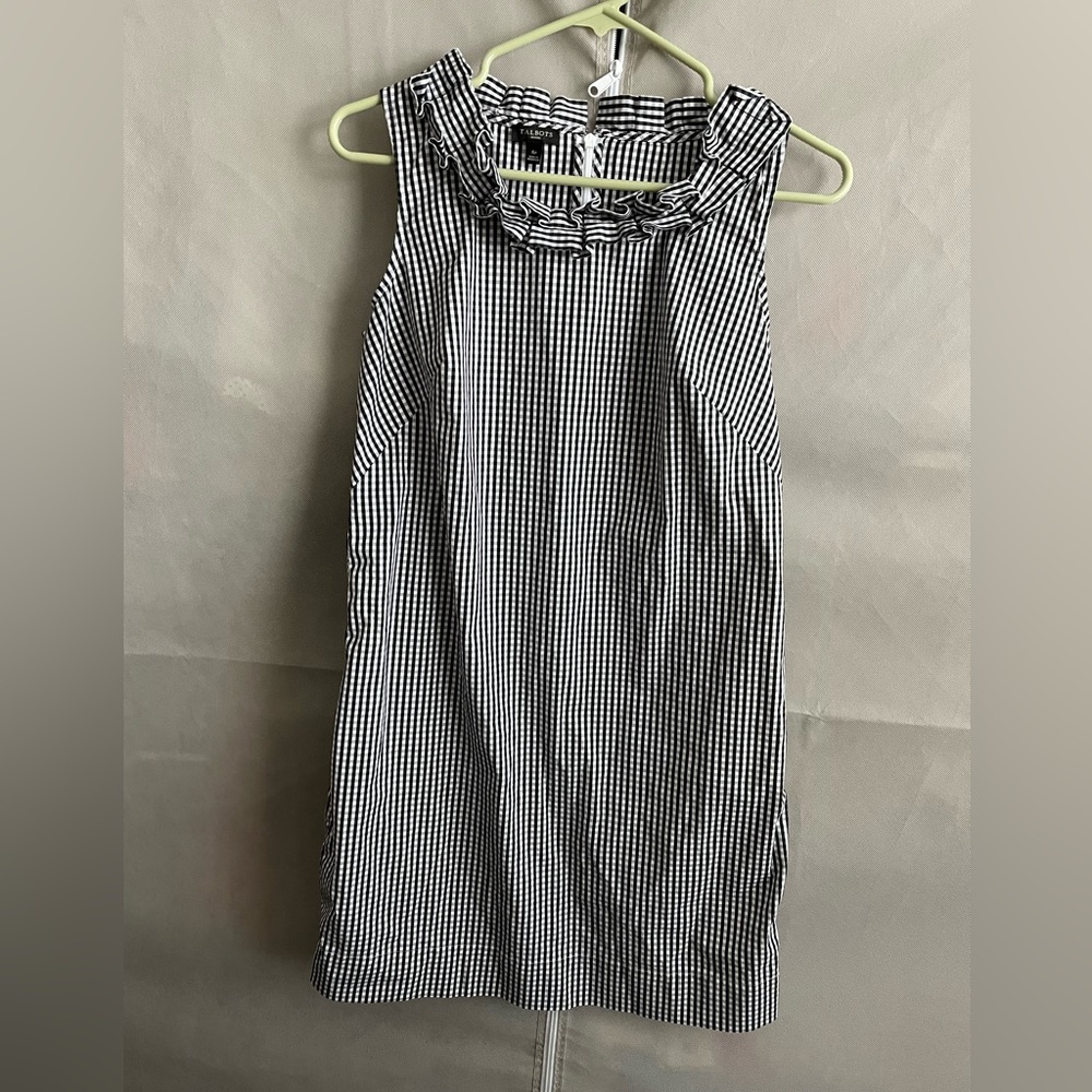 Talbots white and navy checkered summer dress.  Excellent condition!